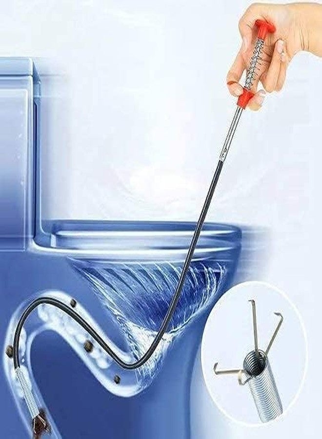 Riddhin Drain Cleaning Tool ABS (160 CM)(Pack of 1) and Stainless Steel Hair Catching Drain Cleaner Wire Spring Sink Cleaning Stick Catchingl Overflow Clog Water Pipe Snake Unblocked Kitchen Bath Rod Remover - Image 4